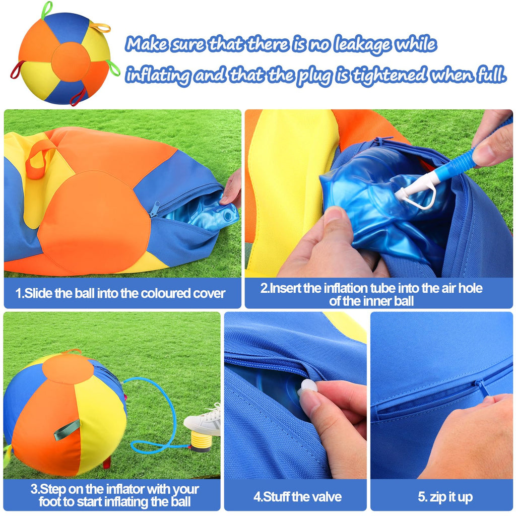 Herding Ball For Dogs, Large Dog Ball With Handles For Outdoor Play, Indestructible Training Toy Balls For Australian Shepherd, Interactive Toy Balls For Medium & Large Dogs