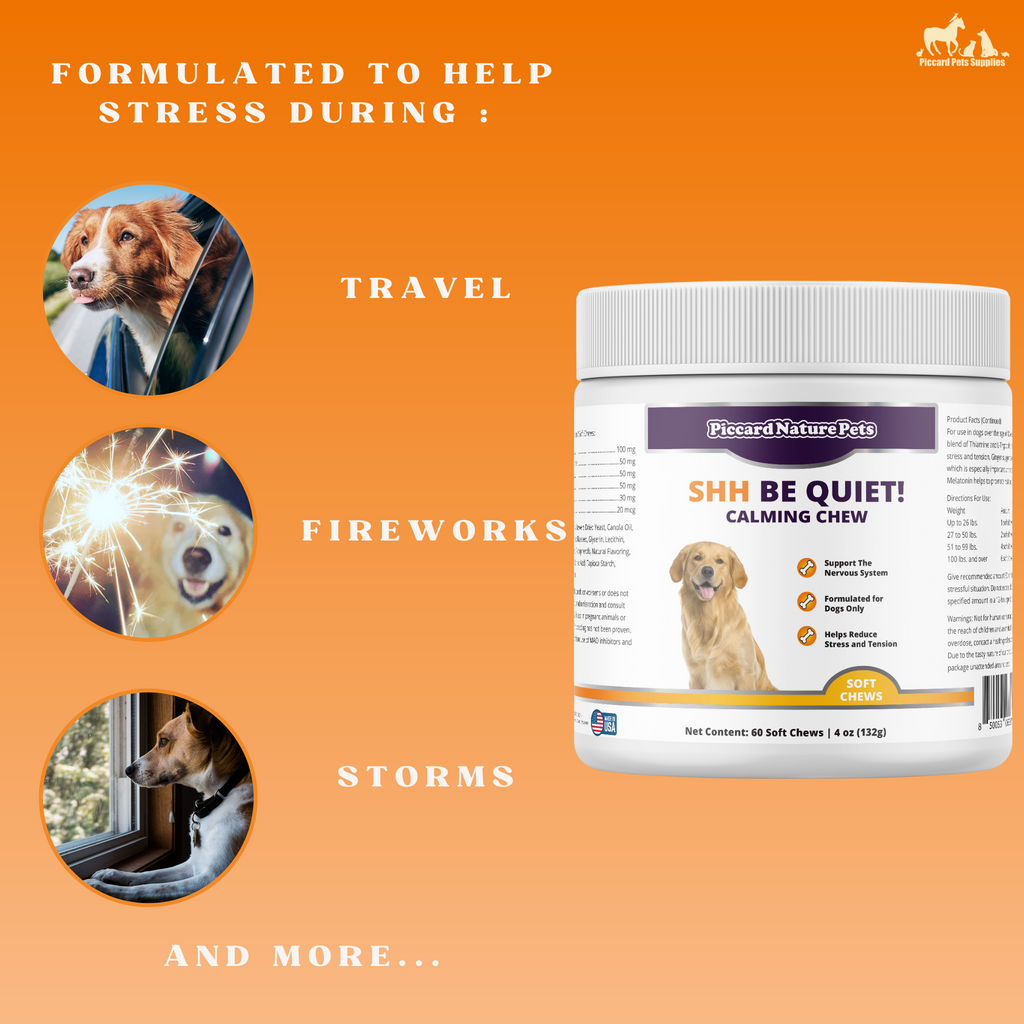 PiccardNaturePets Shh Be Quiet! Calming Aid Dog Supplement 60 Count
