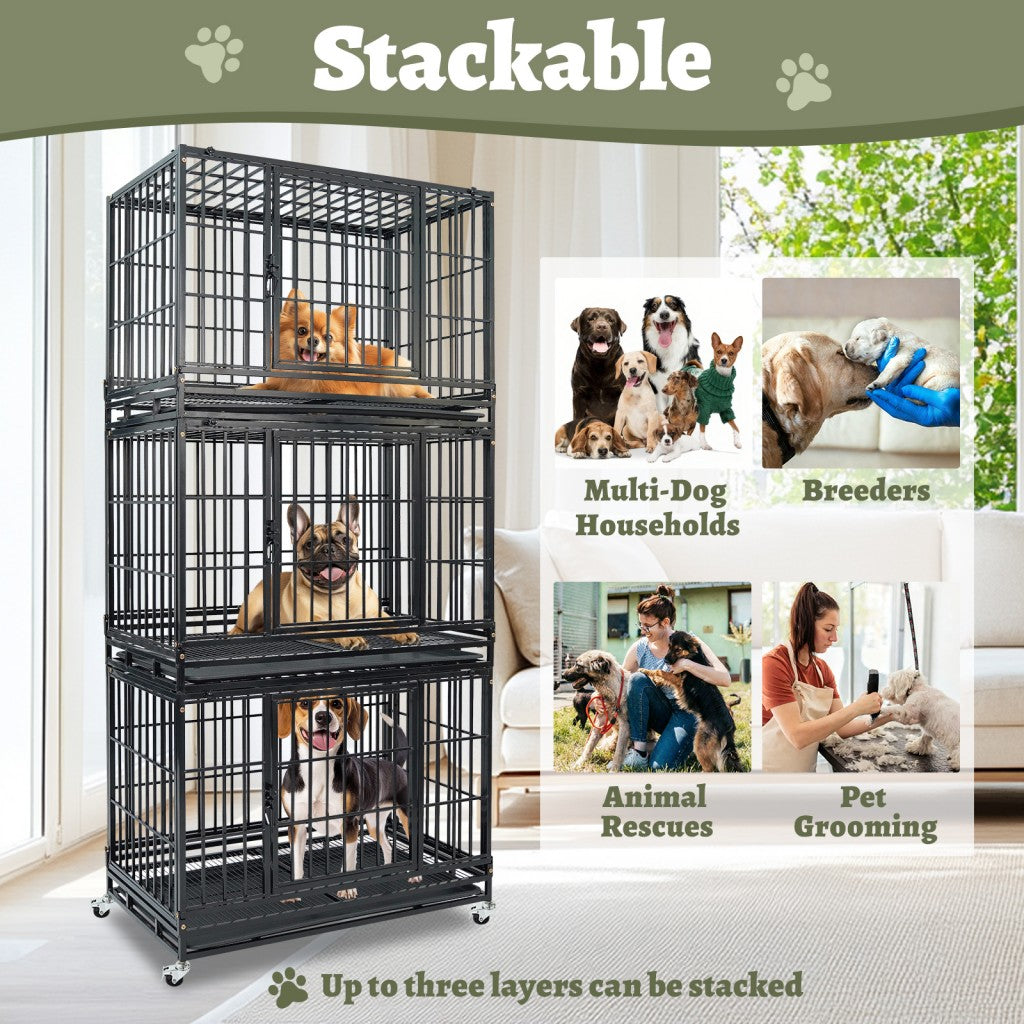 37" Stackable Heavy Duty Dog Kennel 371D04
