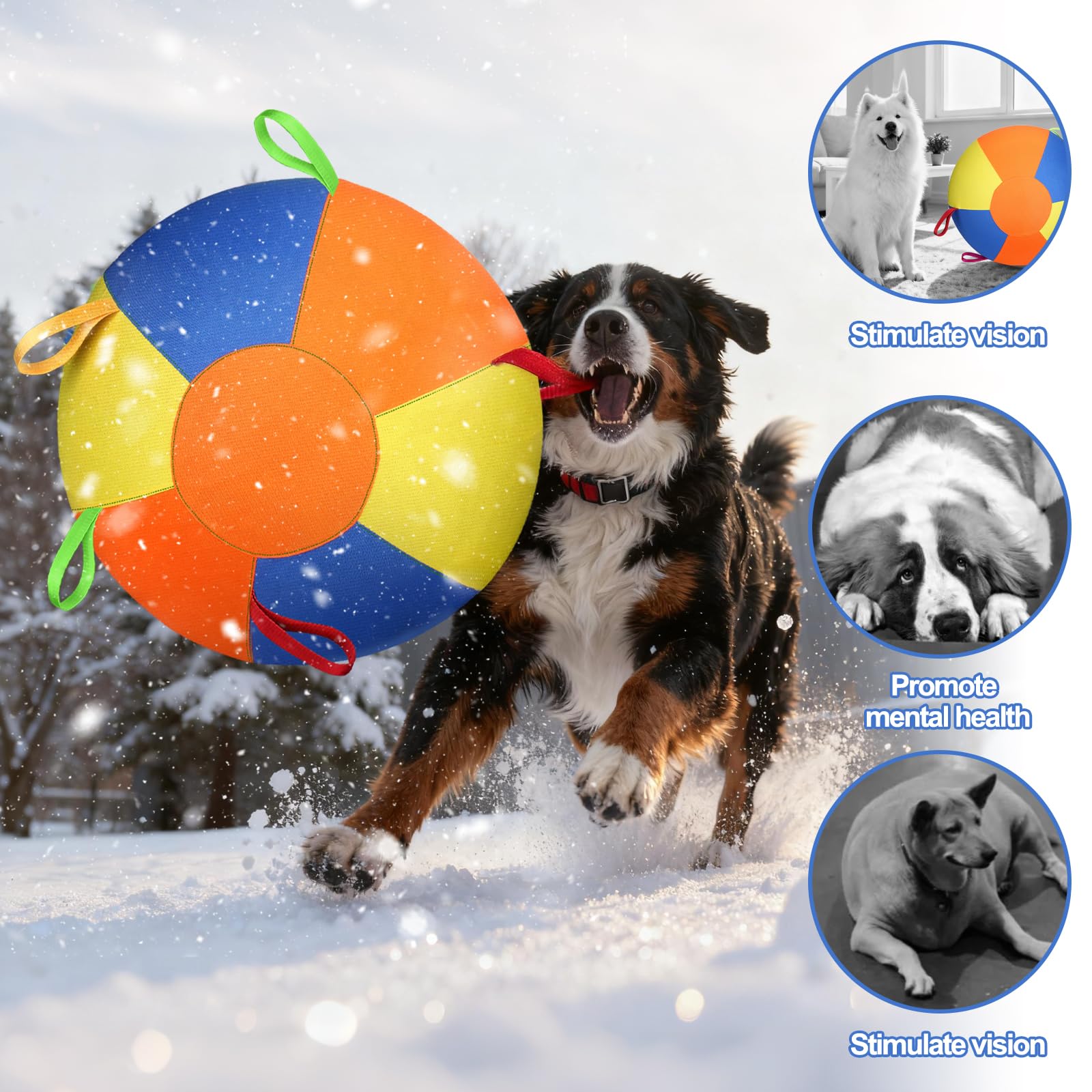Herding Ball For Dogs, Large Dog Ball With Handles For Outdoor Play, Indestructible Training Toy Balls For Australian Shepherd, Interactive Toy Balls For Medium & Large Dogs