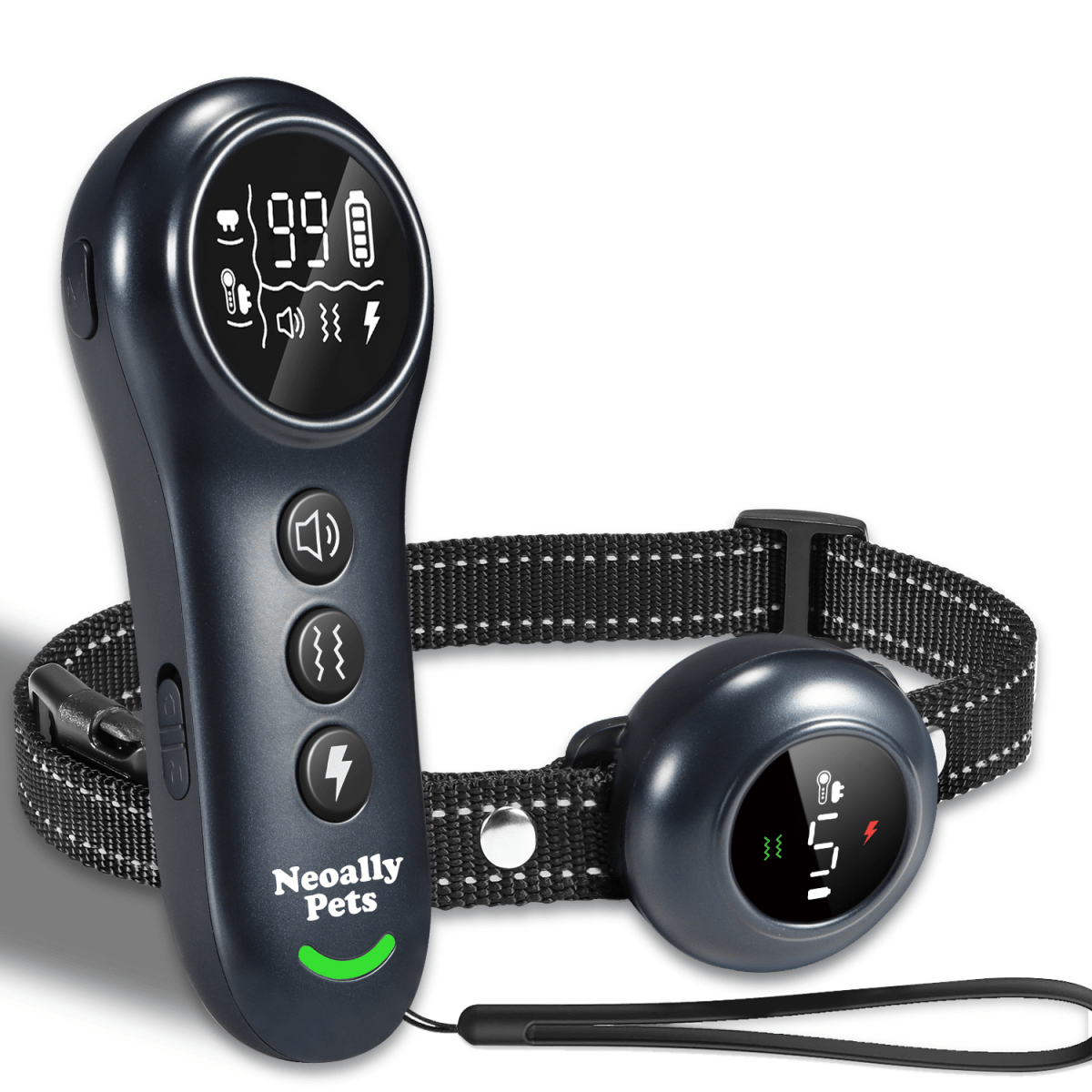 NeoAlly 2-in-1 Dog Training & Bark Control Collar | Automatic Barking Detection, Remote Shock, 5-150lbs Dogs | Rechargeable, Waterproof