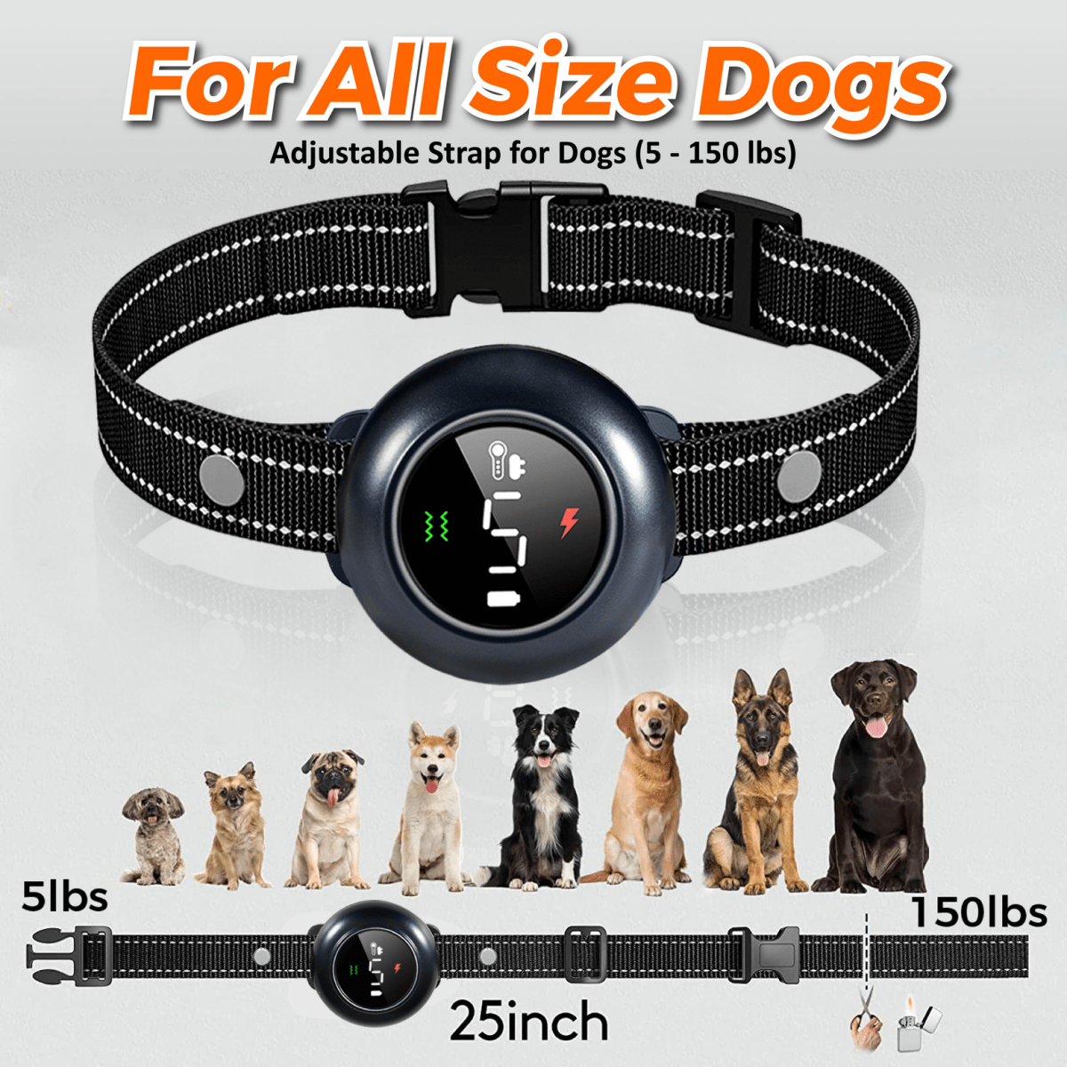 NeoAlly 2-in-1 Dog Training & Bark Control Collar | Automatic Barking Detection, Remote Shock, 5-150lbs Dogs | Rechargeable, Waterproof